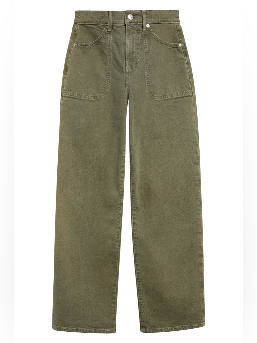 Like New! Veronica Beard Crosbie High Waist Crop Wide Leg Green Jeans Size 31/12 - Picture 4 of 12